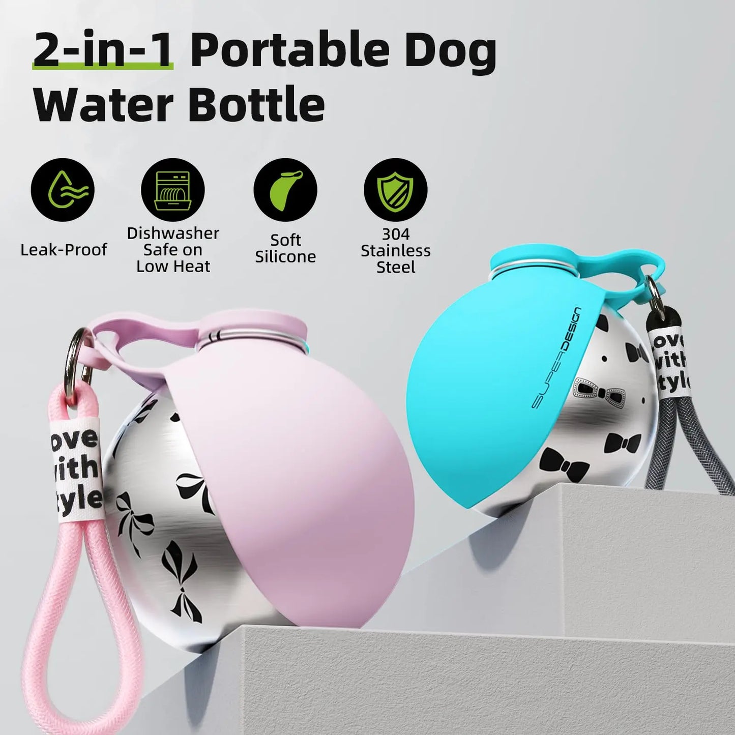LoomaFind Portable Pet Water Bottle